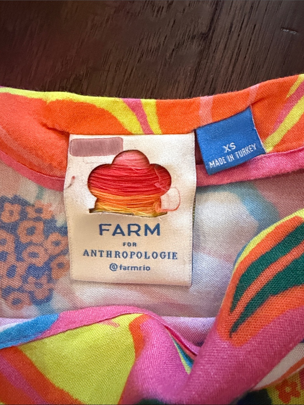 FARM Rio Pink Floral Maxi Skirt with Orange & Yellow Blooms Size XS - Picture 9 of 10
